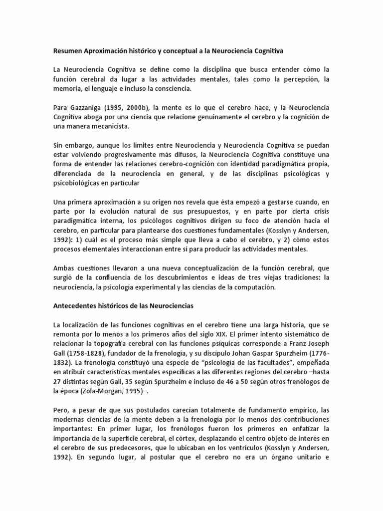 ¿Qué aborda la Neurociencia Cognitiva según el artículo científico