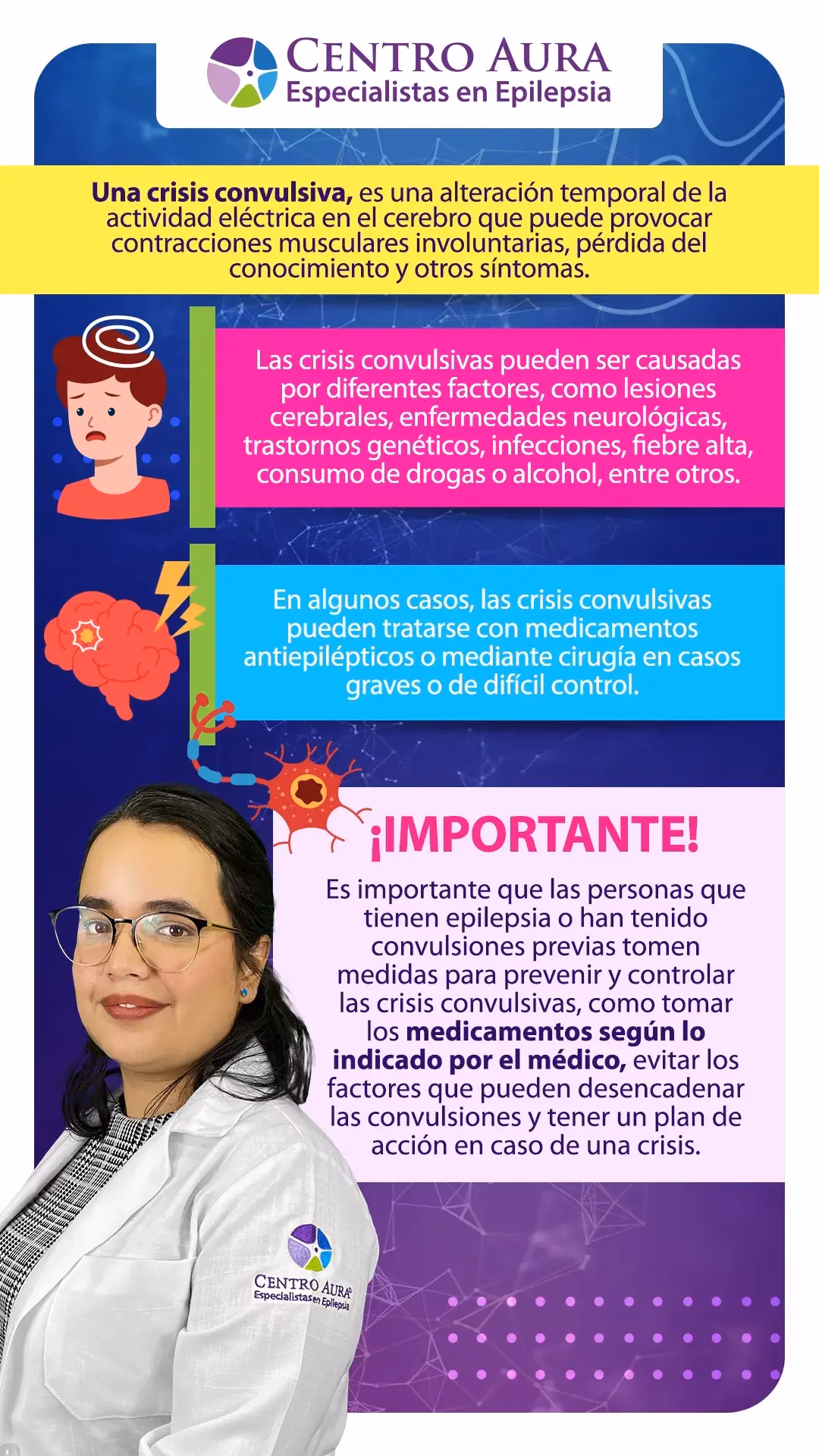¿Cuáles son los 4 tipos de convulsiones?