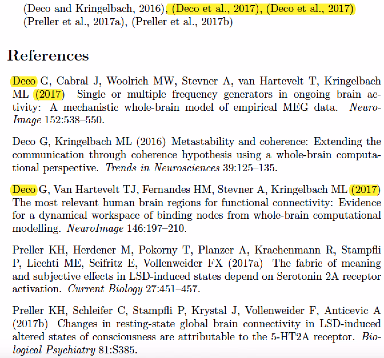 What is the format of reference in journal?