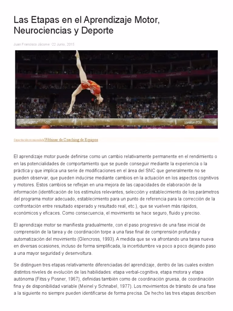¿Cuáles son las etapas del aprendizaje motor?