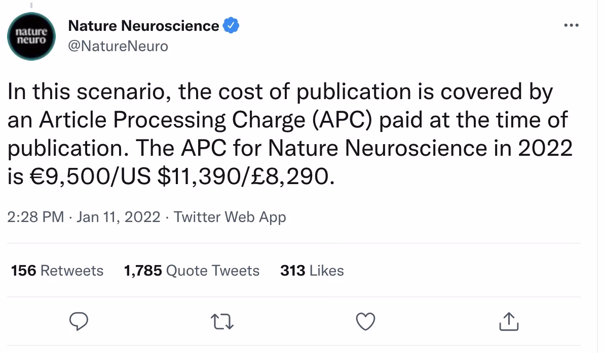 Why does it cost so much to publish in Nature?