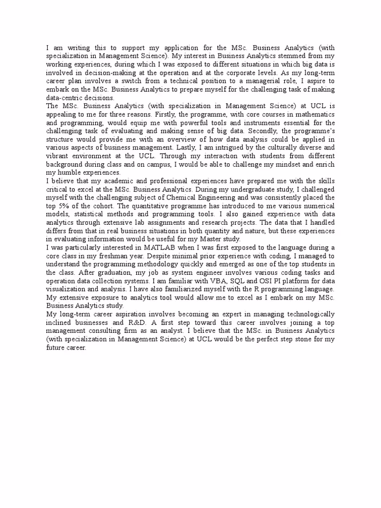 Does UCL care about personal statements?