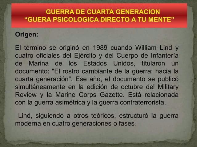 ¿Qué es la teoría de la guerra de la cuarta época?